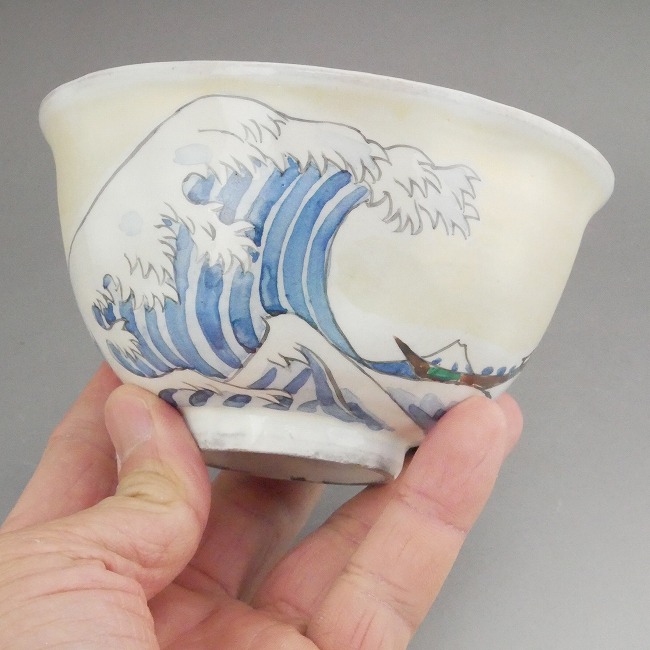 京焼 清水焼 富士絵ご飯茶碗 花月 富士波裏単品 : 松韻堂 Yahoo