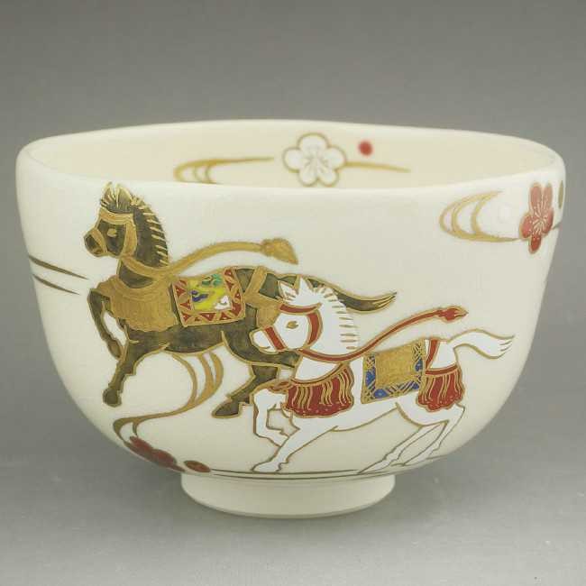 京焼　干支絵馬亥　抹茶茶碗　【新品未使用】 京焼 干支絵馬亥 抹茶茶碗 【新品未使用】