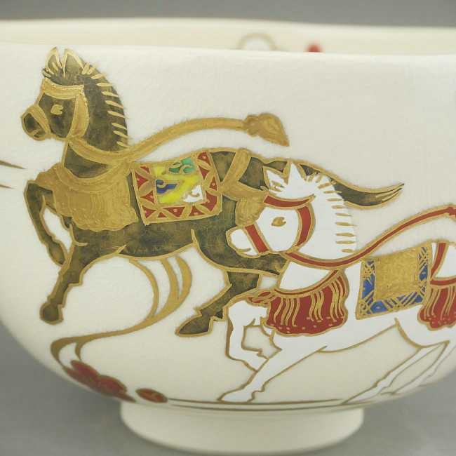 京焼　干支絵馬亥　抹茶茶碗　【新品未使用】 京焼 干支絵馬亥 抹茶茶碗 【新品未使用】