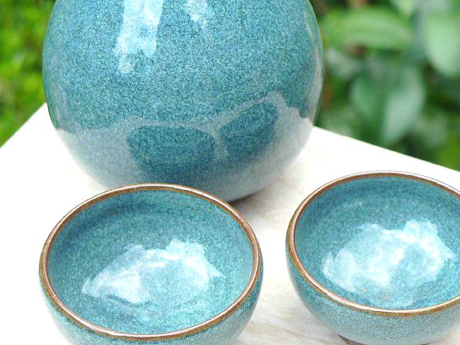 京焼 清水焼 青銅釉 酒器セット 月夜見 : 松韻堂 Yahoo!店