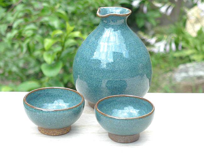 京焼 清水焼 青銅釉 酒器セット 月夜見 : 松韻堂 Yahoo!店