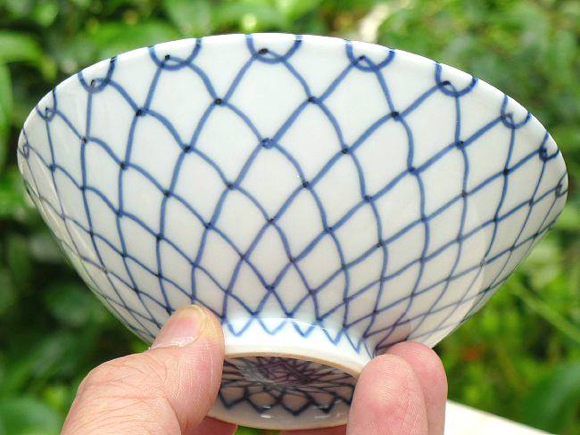 京焼 清水焼 青網 ご飯茶碗 芳山 小単品 : 松韻堂 Yahoo!店 - 通販