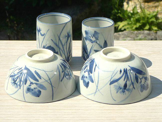 京焼 清水焼 仁清秋草夫婦湯呑＆夫婦茶碗セット : 松韻堂 Yahoo!店