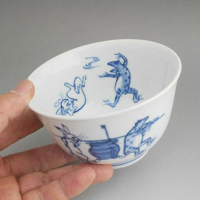 京焼 清水焼 高山寺鳥獣戯画蓋付小丼 A柄 : 松韻堂 Yahoo!店