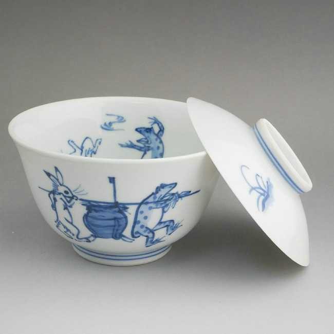 京焼 清水焼 高山寺鳥獣戯画蓋付小丼 A柄 : 松韻堂 Yahoo!店