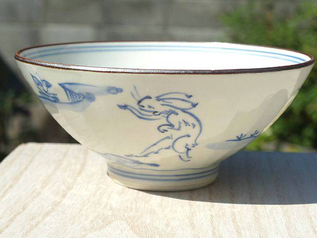 京焼 清水焼 高山寺 鳥獣戯画ご飯茶碗 壹楽 大 : 松韻堂 Yahoo!店