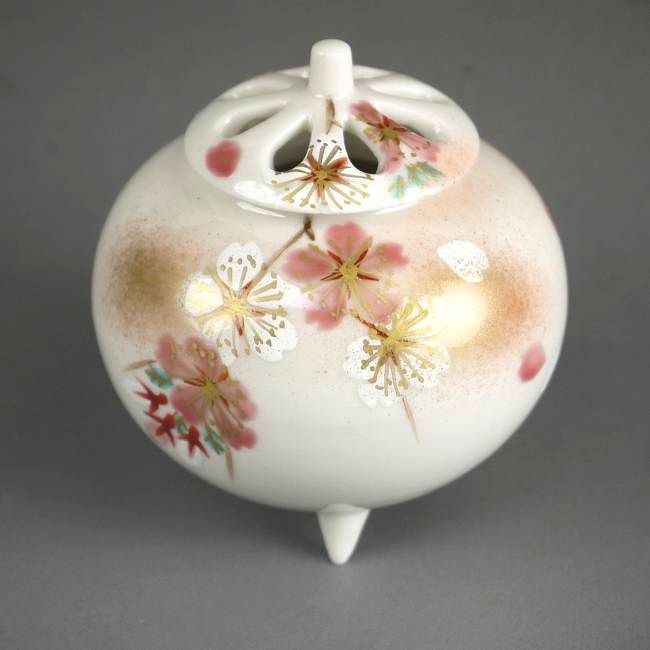 香炉  清水焼 桜 香枦 京焼・清水焼 くまがい】雅桜 (みやびさくら) -香炉－窯名「陽月