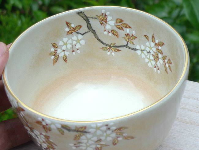 茶道具 茶碗 仁清写 色絵 舞姿 山岡昇 京焼 清水焼 楽天市場】京焼 清水焼 色絵琳派桜抹茶茶碗 善昇 : 京焼清水焼