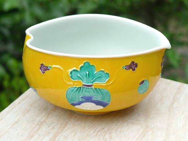 19 京都清水焼　黄唐草茶器揃 京焼 清水焼 黄交趾宝尽し煎茶器揃 昭阿弥 : 松韻堂 Yahoo!店