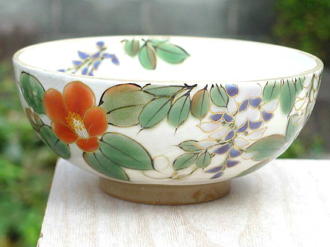 京焼 清水焼 白掛彩り草花ご飯茶碗 陶あん 小 : 松韻堂 Yahoo!店