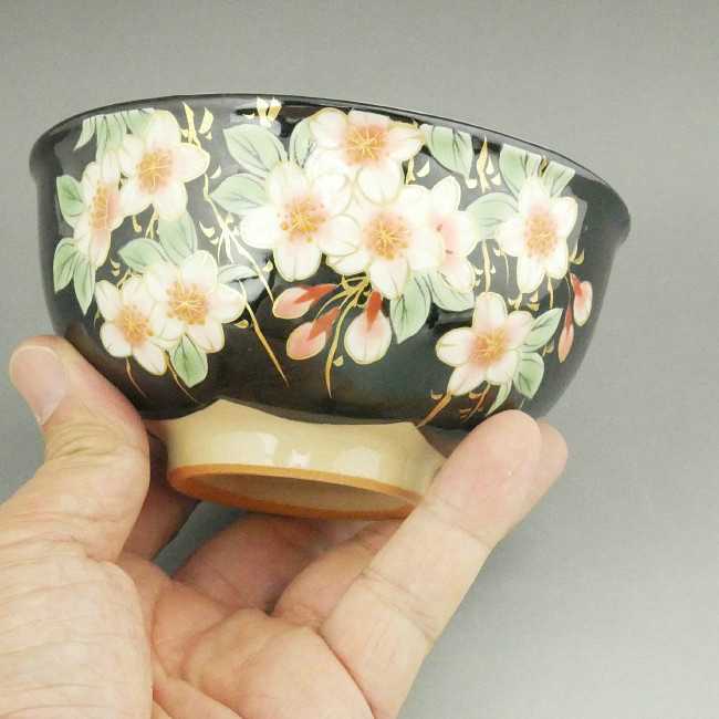 京焼 清水焼 しだれ桜ご飯茶碗 陶あん 大 : 松韻堂 Yahoo!店