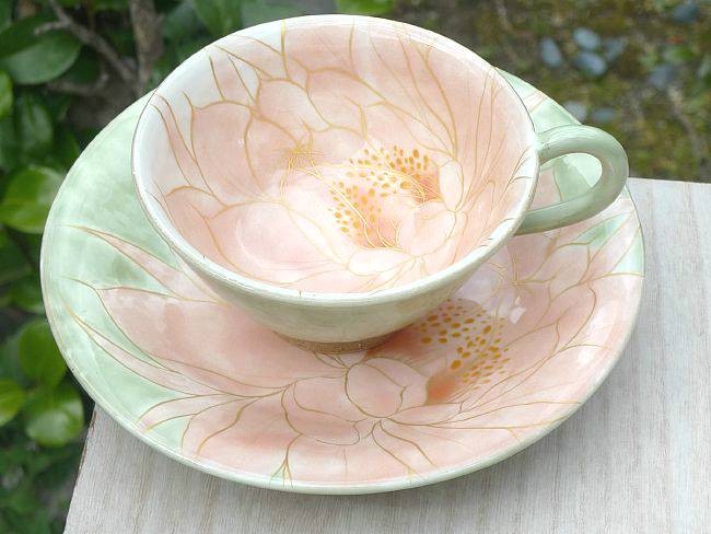 京焼 清水焼 月下美人紅茶碗皿 （紅） : 松韻堂 Yahoo!店 - 通販