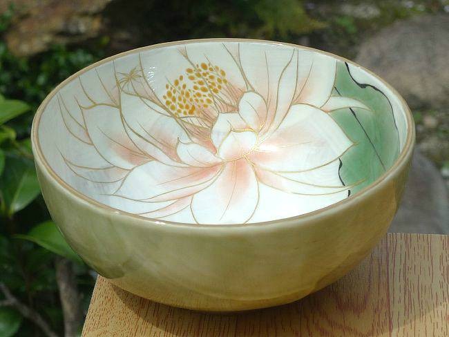 京焼 清水焼 清水焼 月下美人ご飯茶碗 陶あん 大 : 松韻堂 Yahoo!店