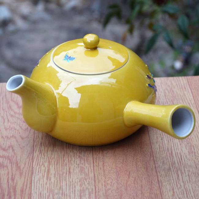 京焼 清水焼 黄交趾蝶々急須 洸春 : 松韻堂 Yahoo!店 - 通販 - Yahoo