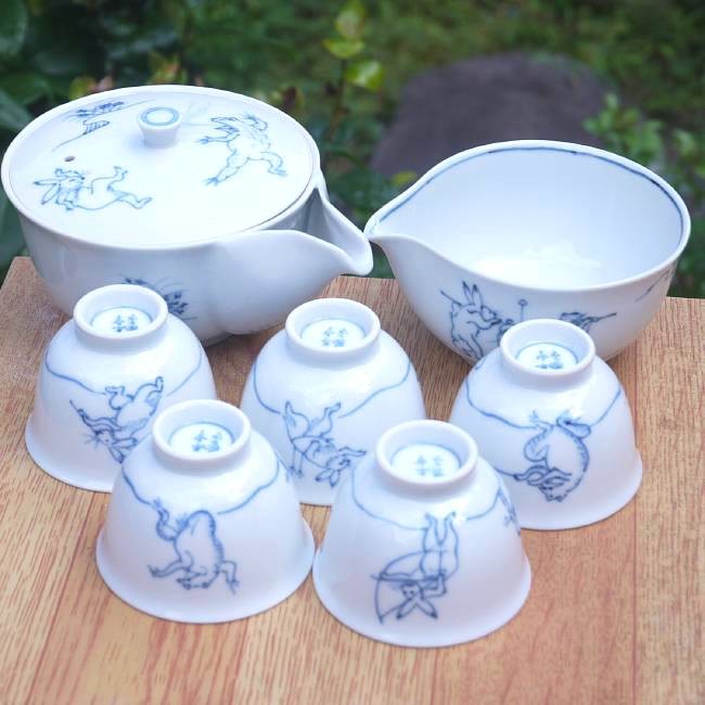 京焼 清水焼 高山寺鳥獣戯画煎茶器揃 陵泉 : 松韻堂 Yahoo!店 - 通販