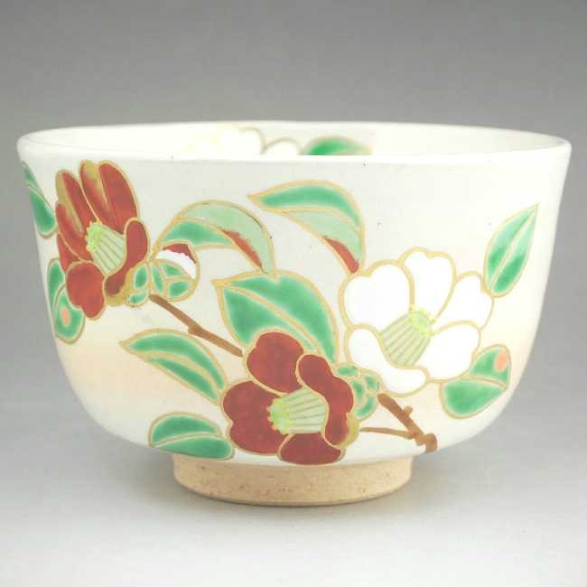 京焼 清水焼 抹茶茶碗 紅白椿 亨 : 松韻堂 Yahoo!店 - 通販 - Yahoo