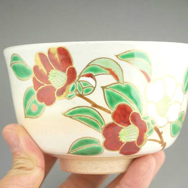 京焼 清水焼 抹茶茶碗 紅白椿 亨 : 松韻堂 Yahoo!店 - 通販 - Yahoo