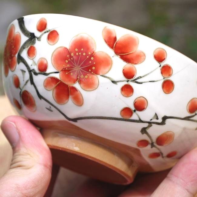 京焼 清水焼 紅白梅ご飯茶碗 陶あん 小 : 松韻堂 Yahoo!店 - 通販