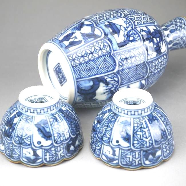 京焼 清水焼 菊彫祥瑞お預け酒器セット 壹楽 : 松韻堂 Yahoo!店 - 通販