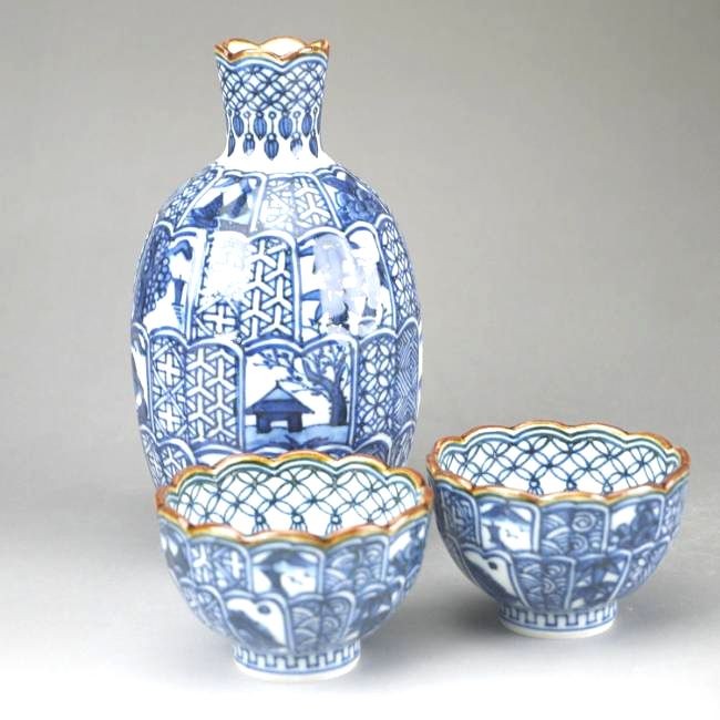 京焼 清水焼 菊彫祥瑞お預け酒器セット 壹楽 : 松韻堂 Yahoo!店 - 通販