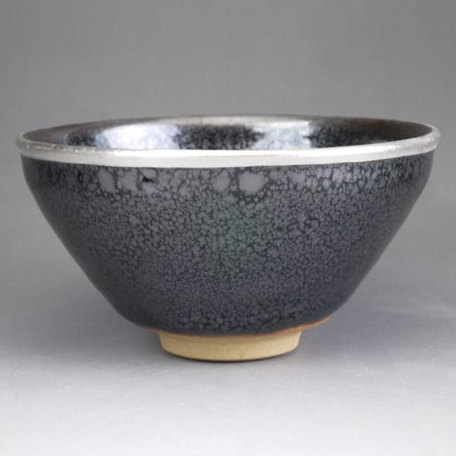 京焼 清水焼 油滴天目茶碗 定一 覆輪銀塗仕上げ : 松韻堂 Yahoo!店