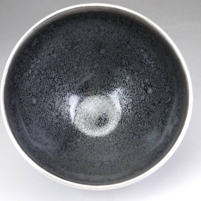 京焼 清水焼 油滴天目茶碗 定一 覆輪銀塗仕上げ : 松韻堂 Yahoo!店