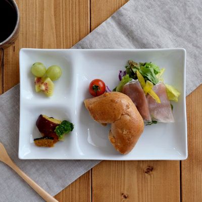 ビュッフェプレート 9品皿 ホワイトグッドデザイン賞 大皿 角皿