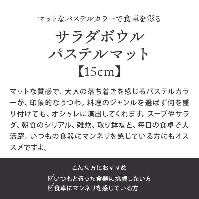 サラダボウル 15cm パステルマット 軽量食器