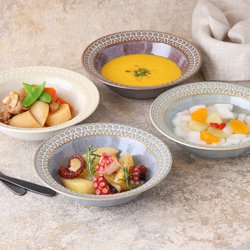 リムサラダボウル 17cm レース柄ボウル サラダボウル かわいい レース