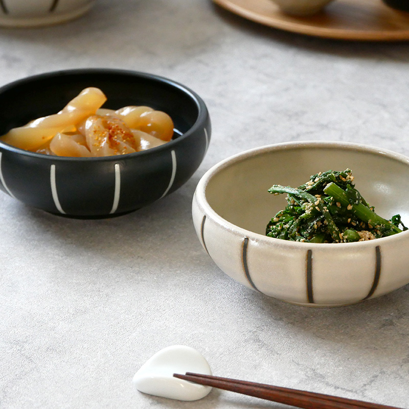 すくいやすいボウル S 13cm モノクロストライプボウル モノトーン