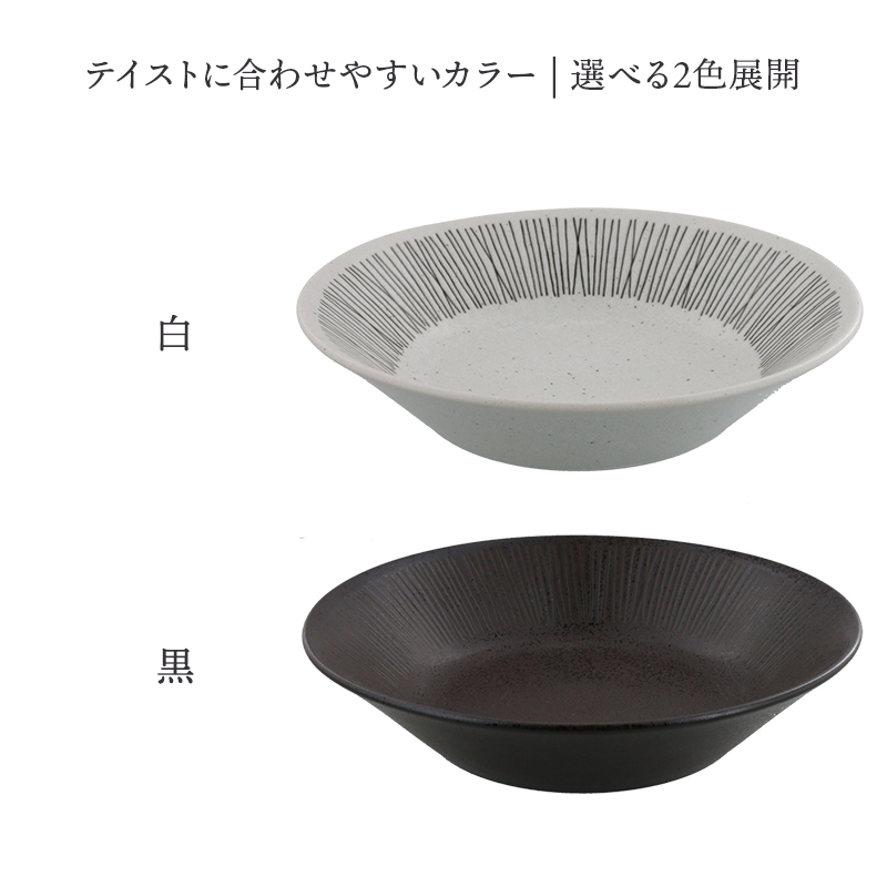 パスタ・カレー皿 21cm Rim wire
