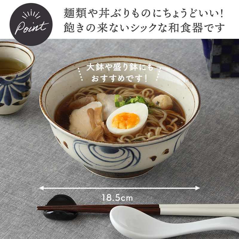 ラーメンどんぶり 18.5cm 民彩 陶器