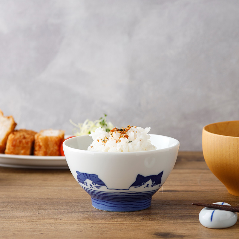 お茶碗 11cm 猫 SHICHITA