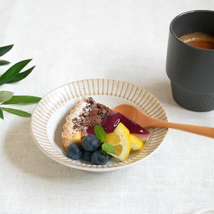 フルーツボウル 13.5cm リム茶ストライプボウル 鉢 洋食器 和食器