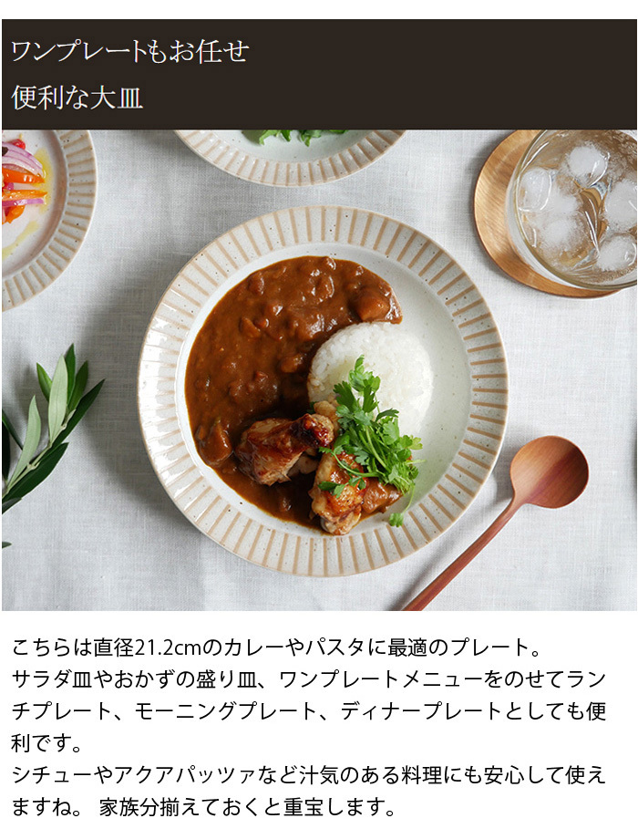ストライプのリムがアクセントのプレート
