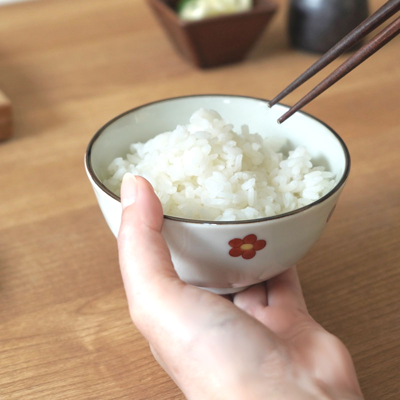 茶碗 11cm 赤絵小花散らし