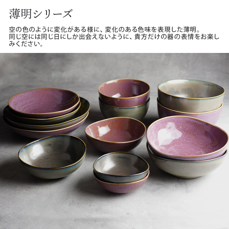 中鉢 楕円窯変 16.8cm 薄明ボウル