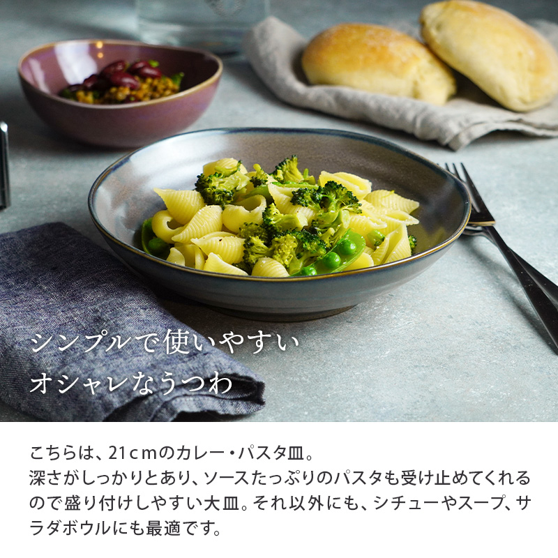 カレー・パスタ皿 窯変 21cm 薄明