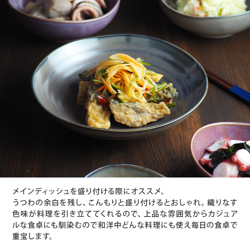 カレー・パスタ皿 窯変 21cm 薄明