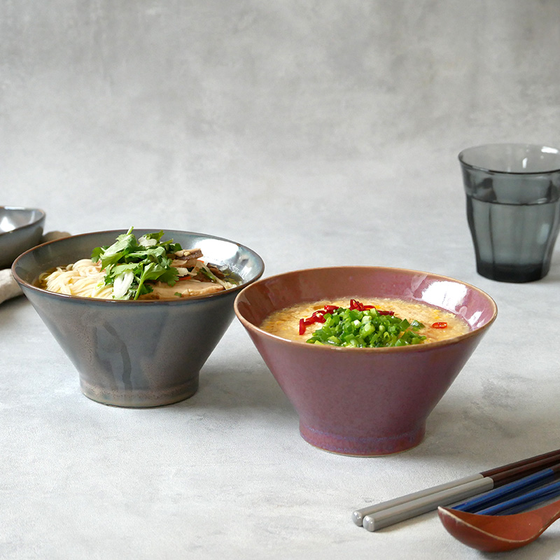 台形どんぶり 小 窯変 16cm 薄明