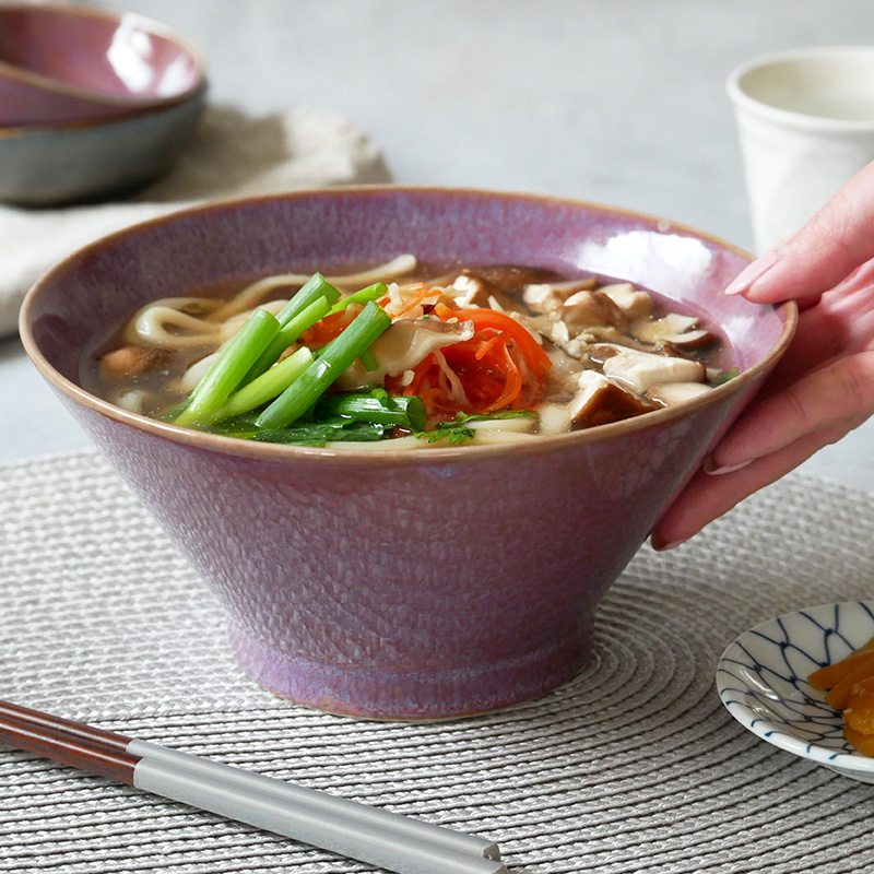 台形どんぶり 大 窯変 19cm 薄明