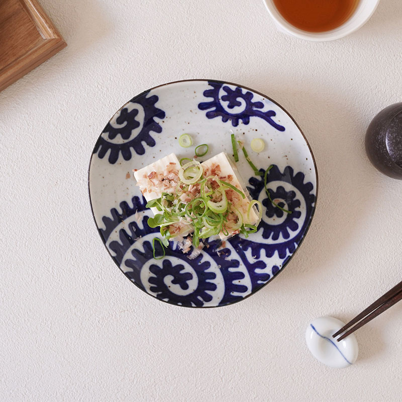 三角皿 16.5cm 太タコ唐草