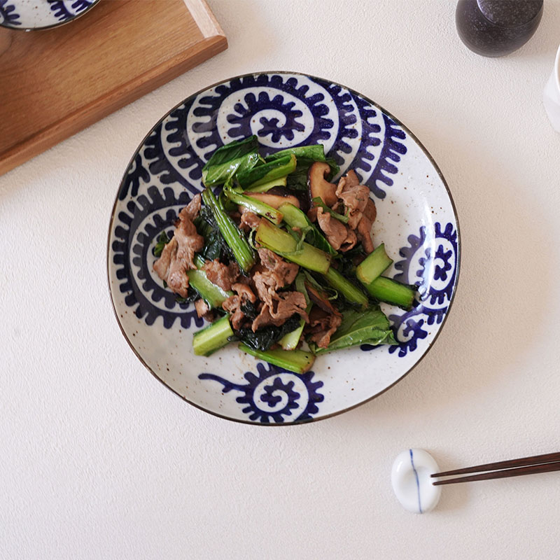 三角皿 22.7cm 太タコ唐草