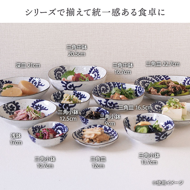 三角小鉢 10.7cm 太タコ唐草