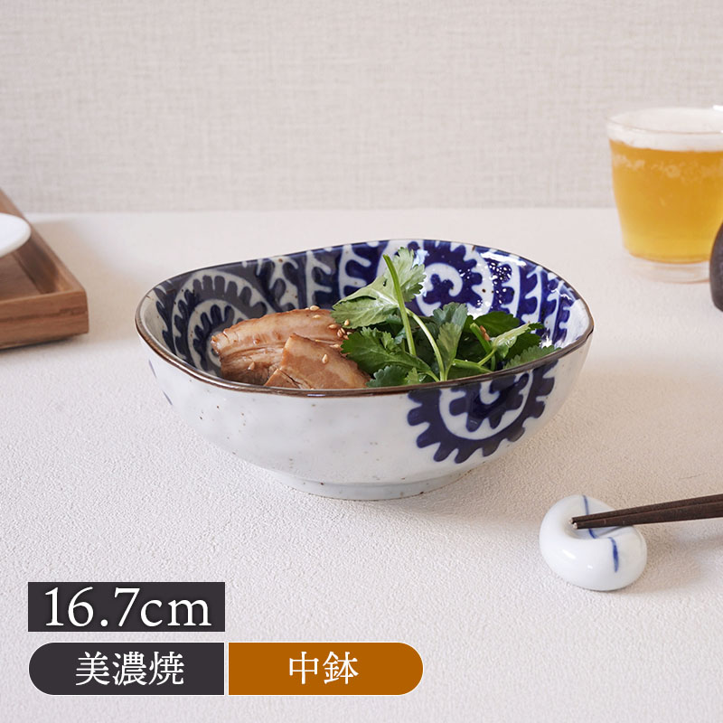 三角中鉢 16.7cm 太タコ唐草