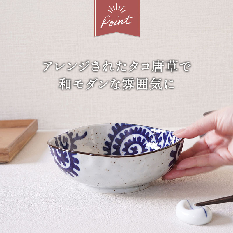 三角中鉢 16.7cm 太タコ唐草