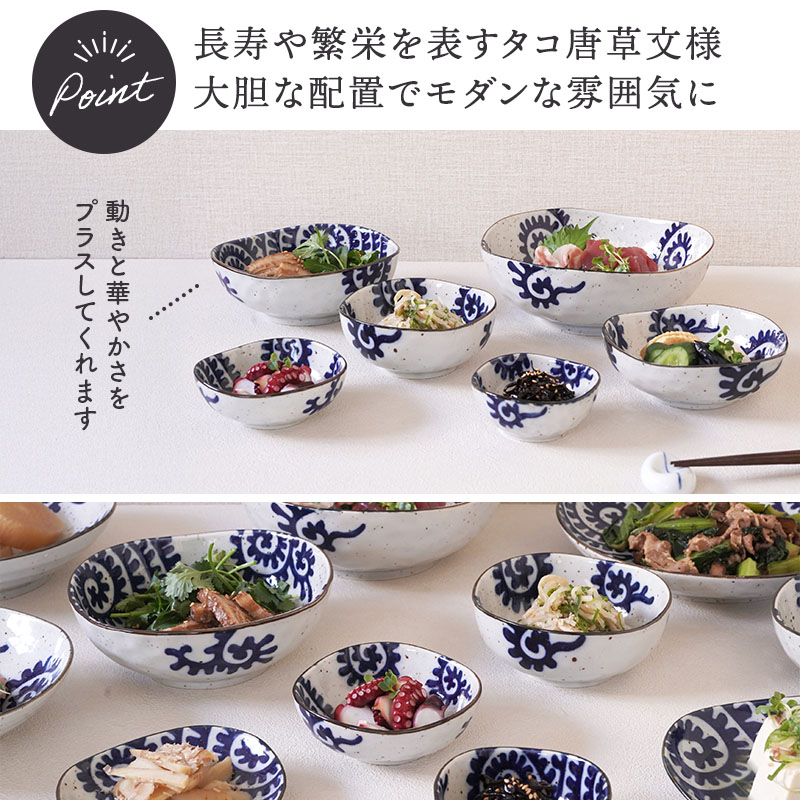 三角中鉢 16.7cm 太タコ唐草