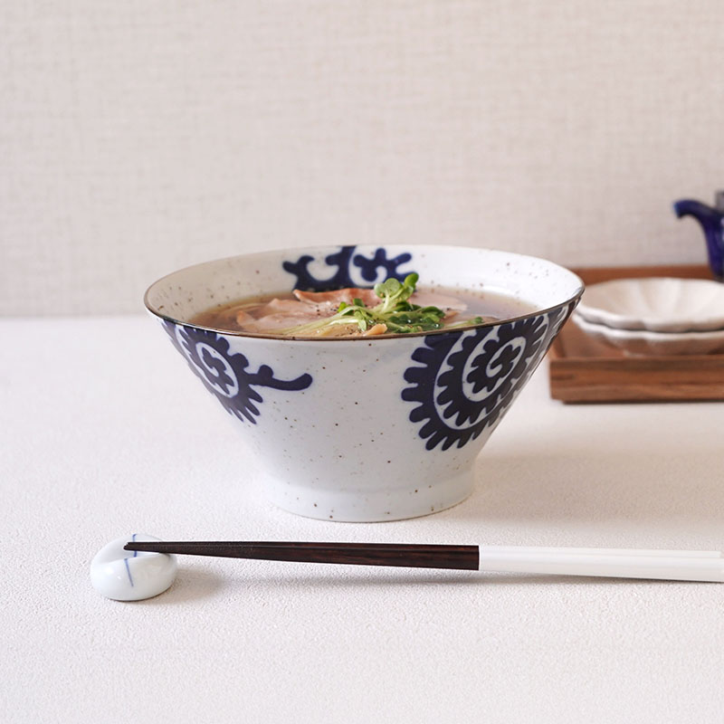 台形どんぶり 大 19cm 太タコ唐草