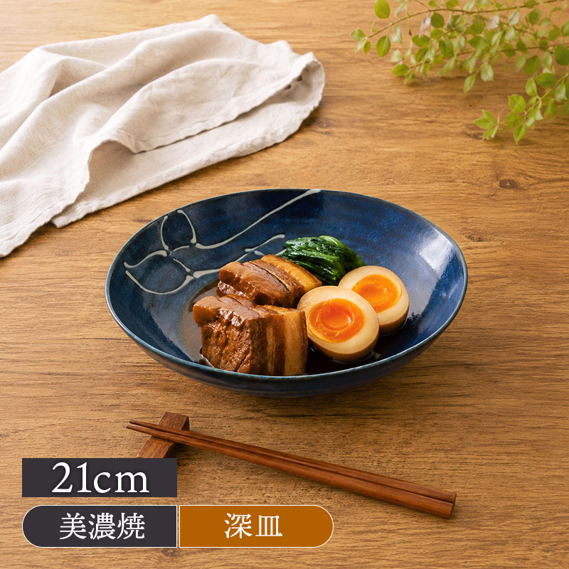 深皿 21cm 窯変くじら 窯変 美濃焼