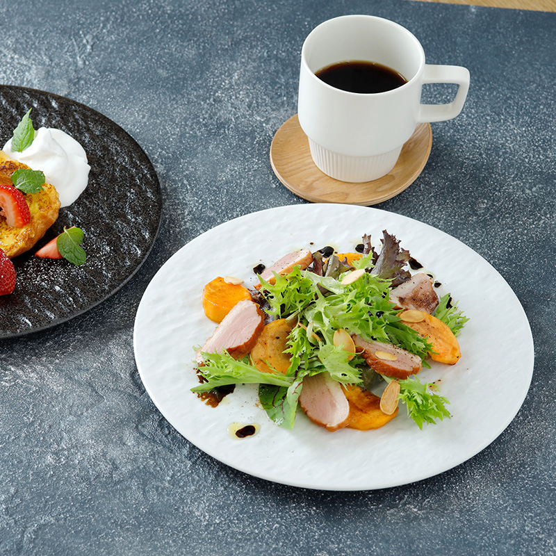 フラットプレート 25cm スレート調 ホワイト プレート お皿 皿 食器 洋食器